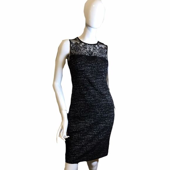 Vince Camuto Lace Marbleized Sleeveless Dress Black Size 4 - Picture 12 of 12